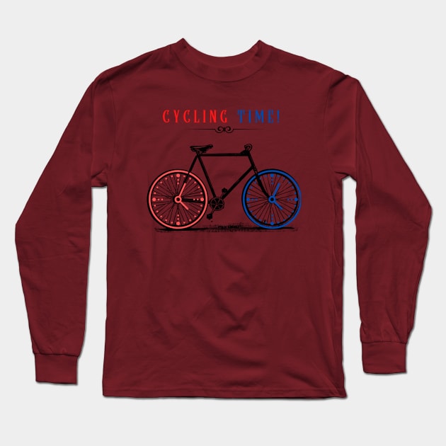 Cycling Time Long Sleeve T-Shirt by PedalLeaf